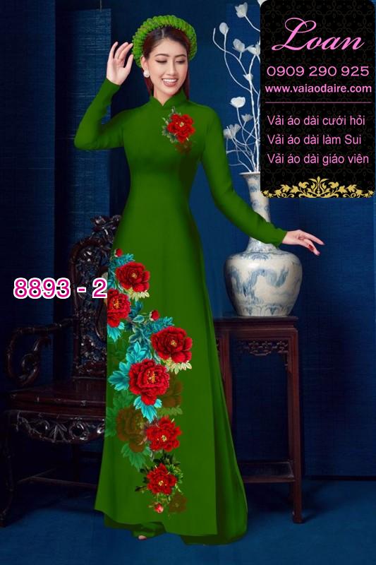 Vải áo dài hoa 3D