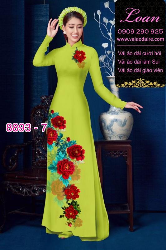 Vải áo dài hoa 3D