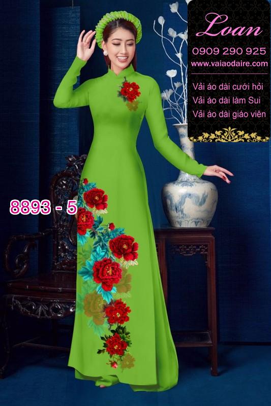 Vải áo dài hoa 3D