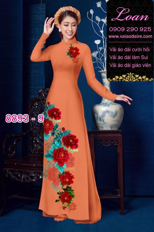 Vải áo dài hoa 3D