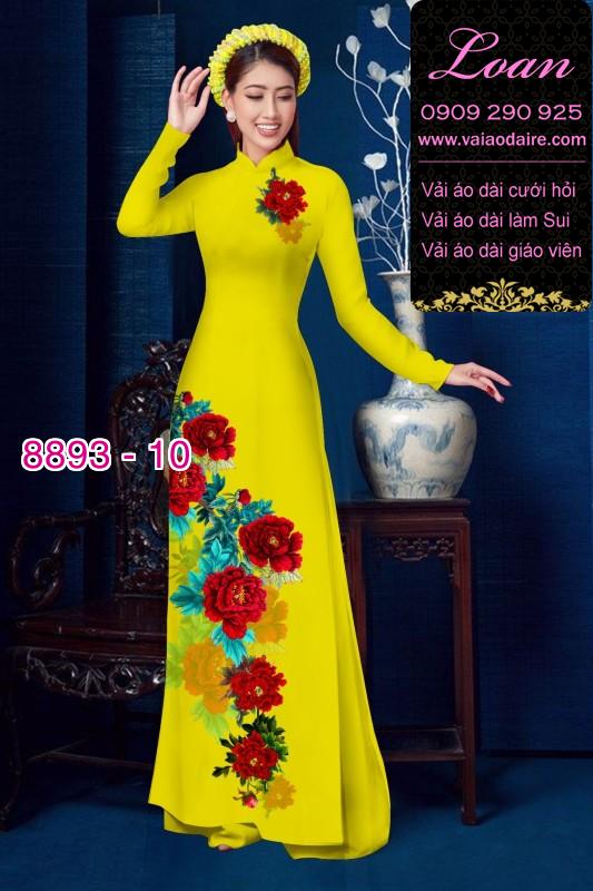 Vải áo dài hoa 3D