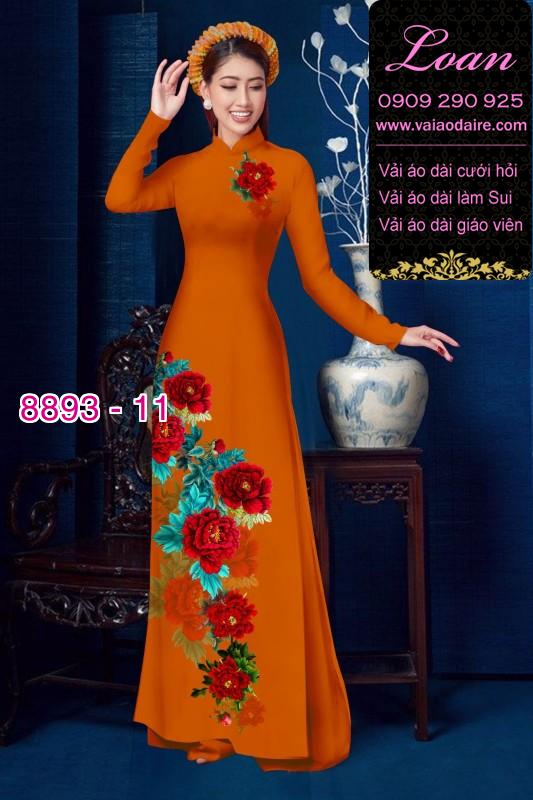 Vải áo dài hoa 3D