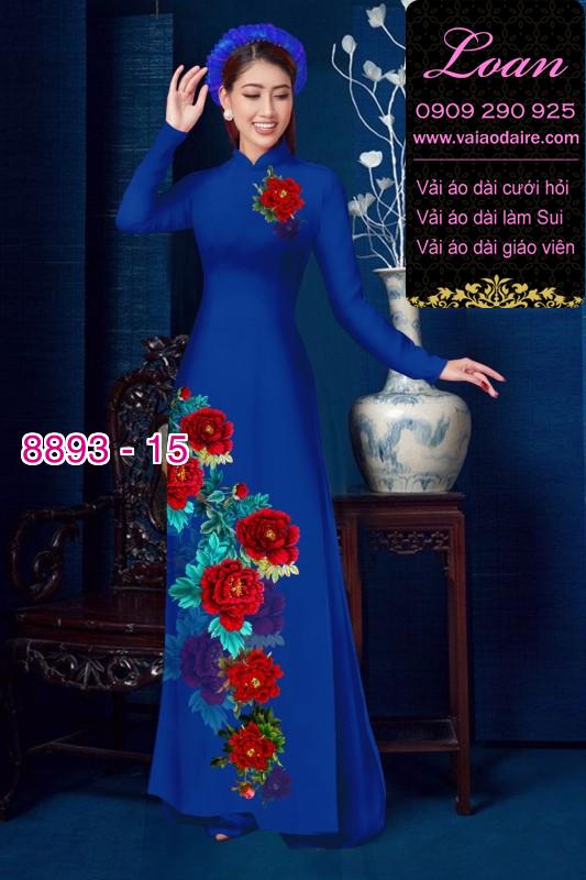 Vải áo dài hoa 3D