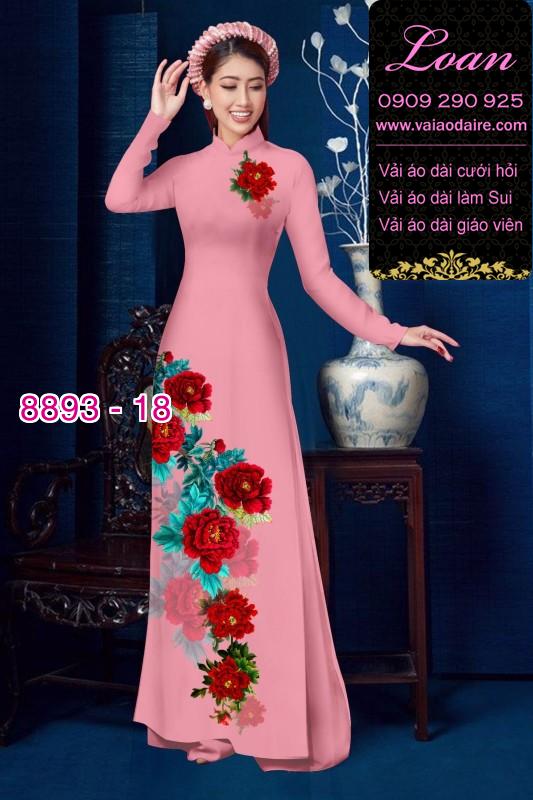 Vải áo dài hoa 3D
