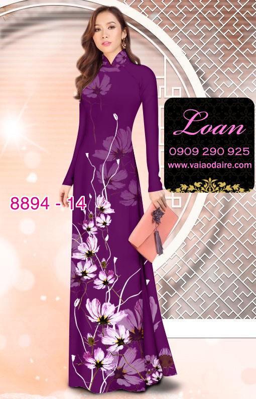 Vải áo dài hoa 3D