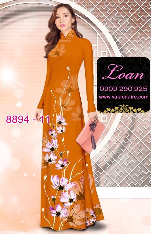 Vải áo dài hoa 3D