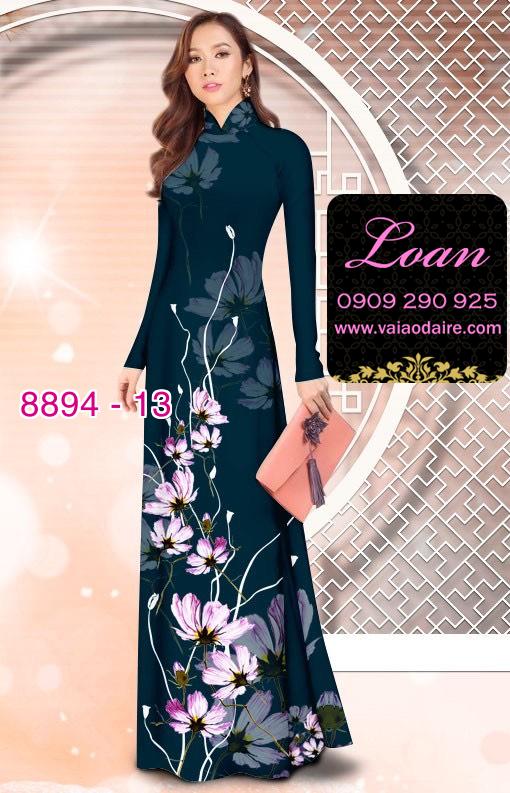 Vải áo dài hoa 3D