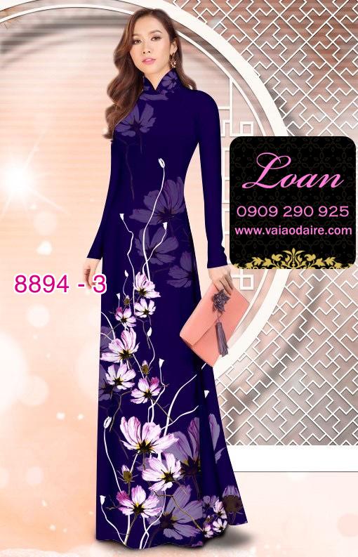Vải áo dài hoa 3D