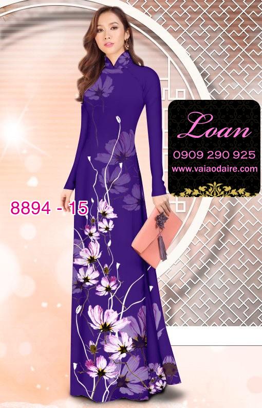 Vải áo dài hoa 3D