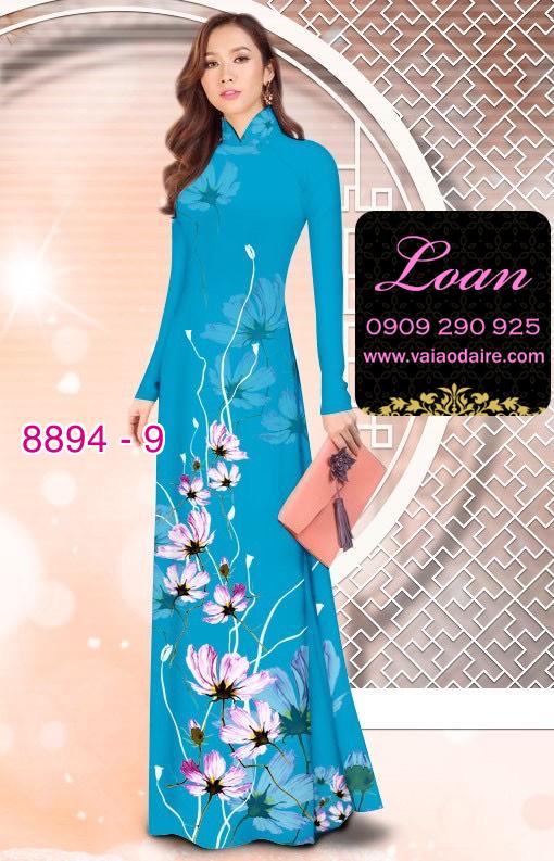 Vải áo dài hoa 3D
