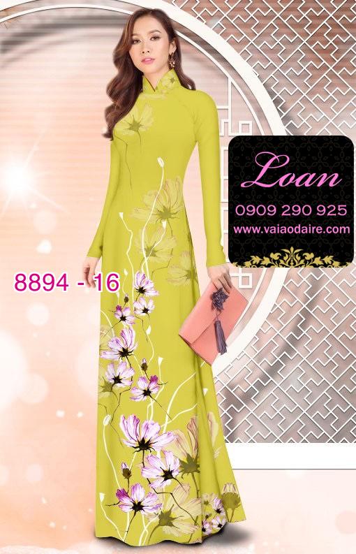 Vải áo dài hoa 3D