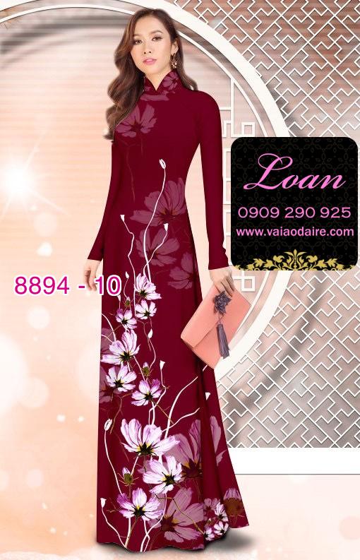 Vải áo dài hoa 3D