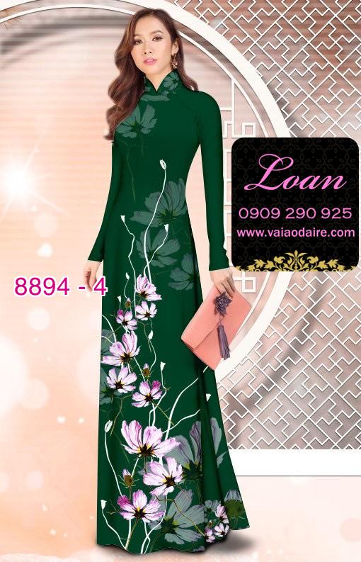 Vải áo dài hoa 3D
