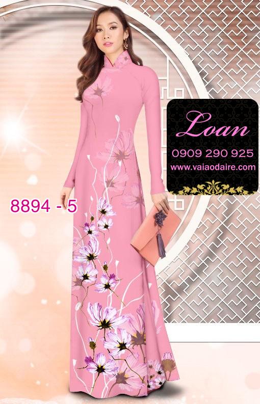 Vải áo dài hoa 3D