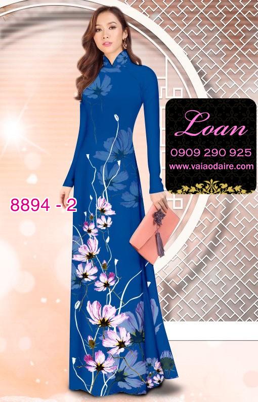 Vải áo dài hoa 3D