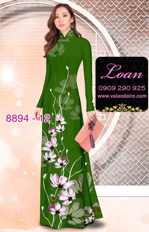 Vải áo dài hoa 3D