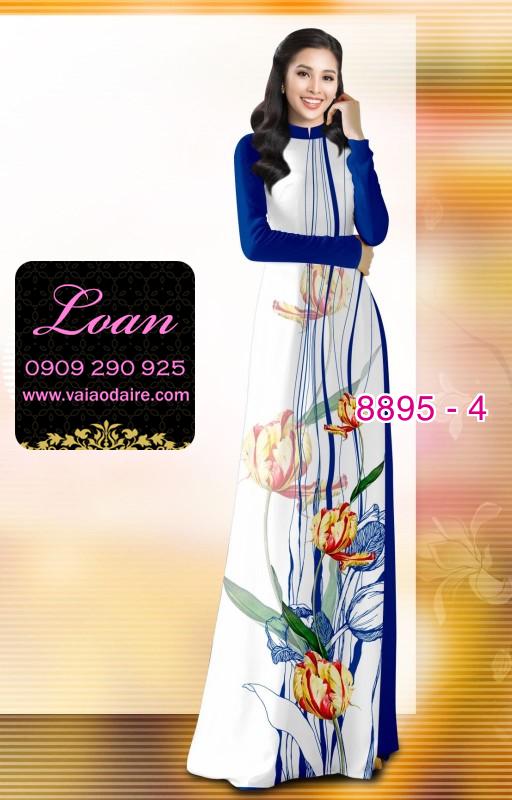 Vải áo dài hoa 3D