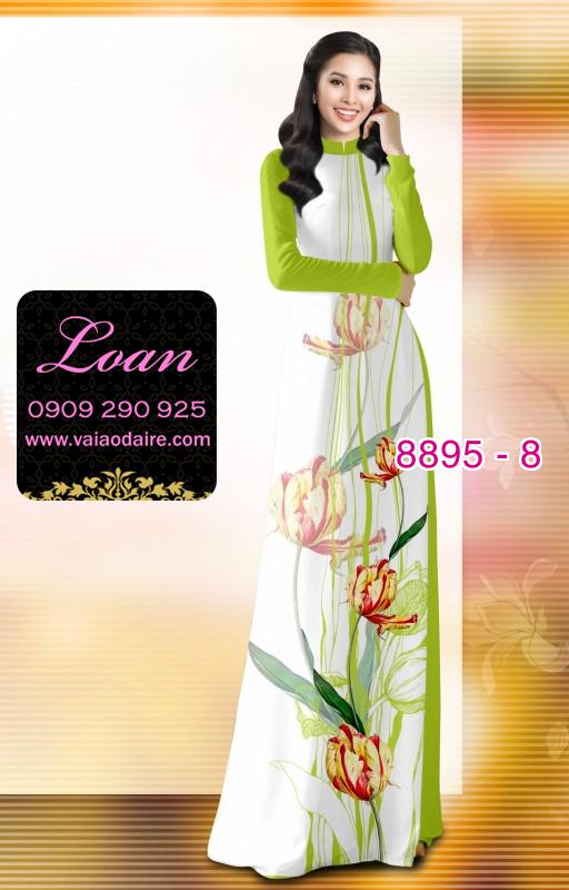 Vải áo dài hoa 3D