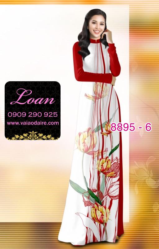 Vải áo dài hoa 3D