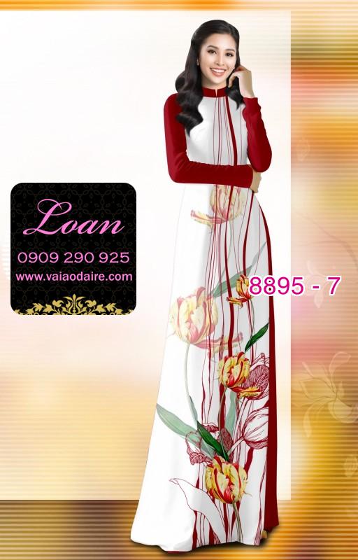 Vải áo dài hoa 3D