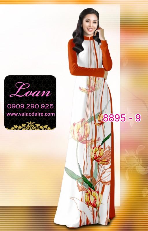 Vải áo dài hoa 3D