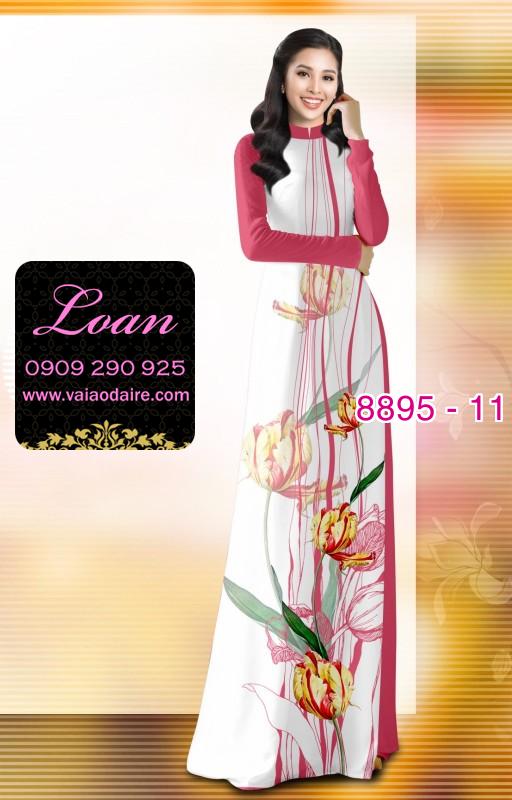 Vải áo dài hoa 3D