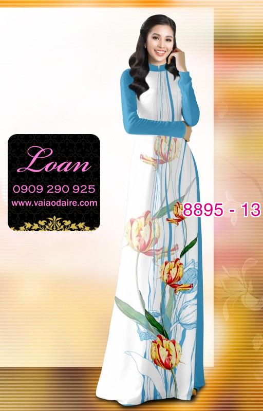 Vải áo dài hoa 3D