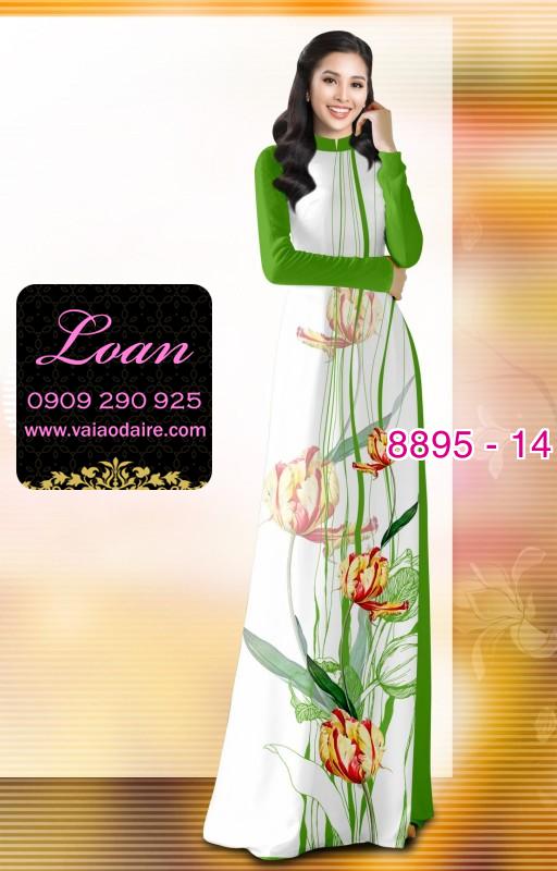 Vải áo dài hoa 3D