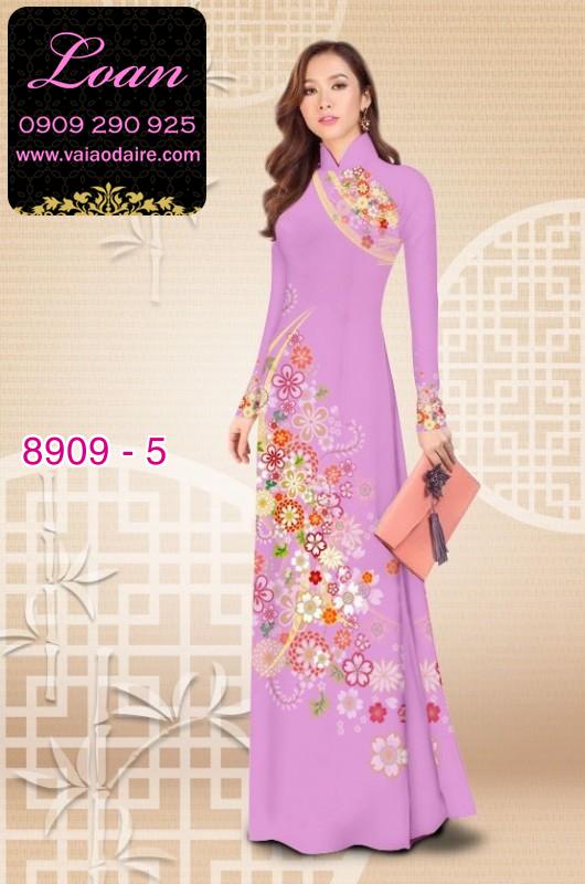 Vải áo dài hoa 3D