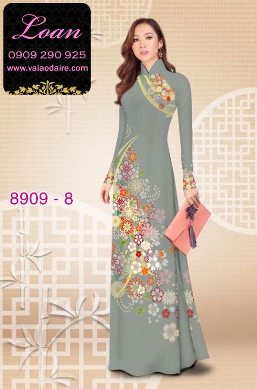 Vải áo dài hoa 3D