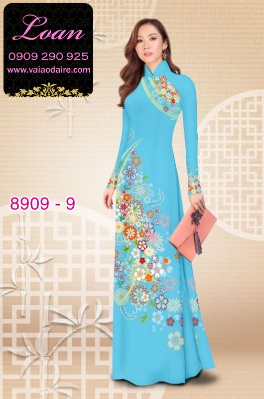 Vải áo dài hoa 3D