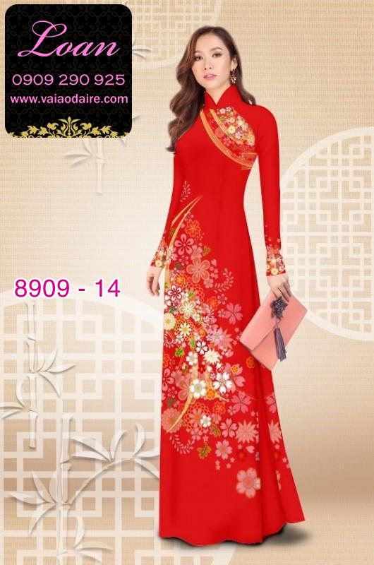 Vải áo dài hoa 3D