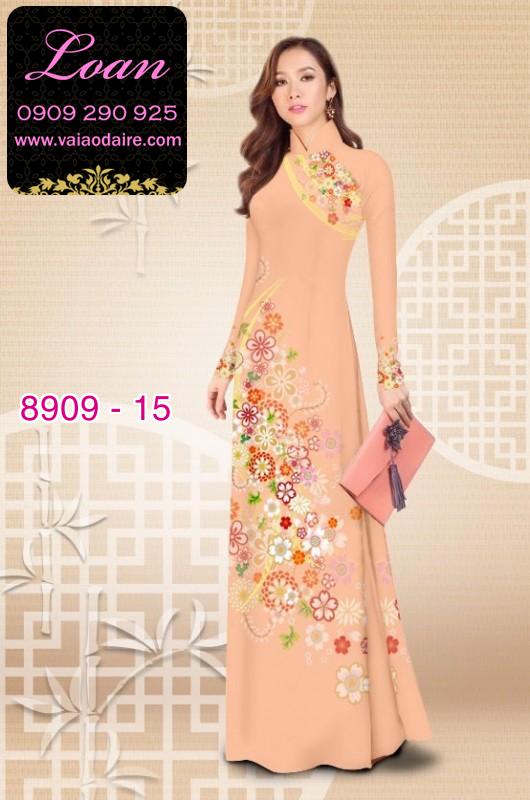 Vải áo dài hoa 3D