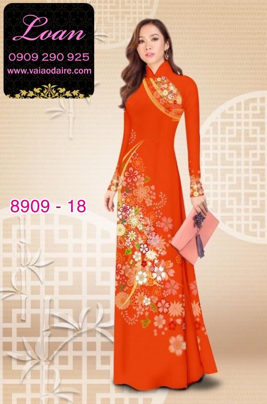 Vải áo dài hoa 3D