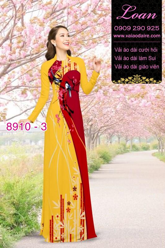 Vải áo dài hoa 3D