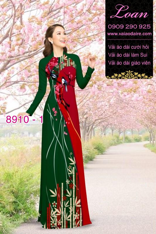 Vải áo dài hoa 3D