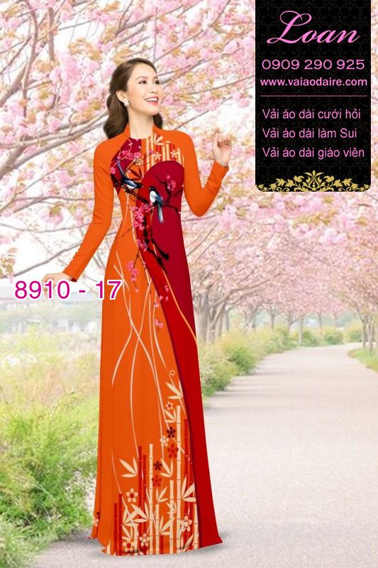 Vải áo dài hoa 3D