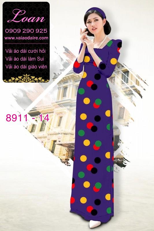 Vải áo dài chấm bi