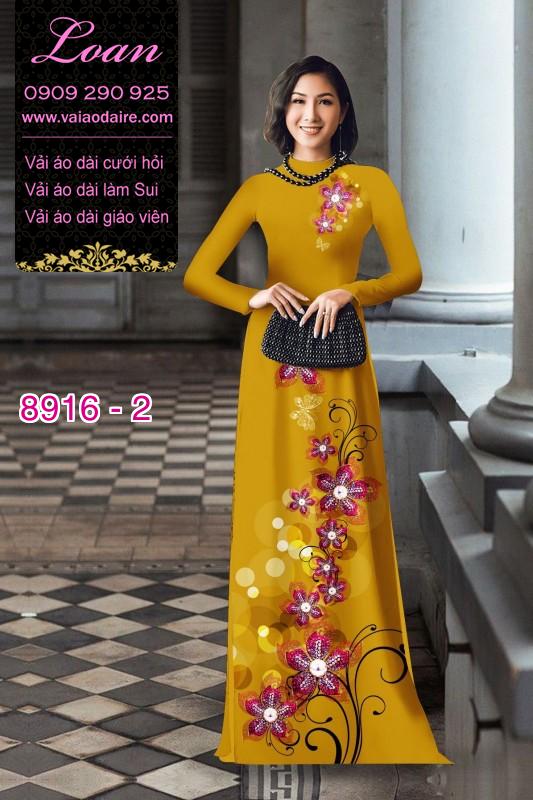 Vải áo dài hoa 3D