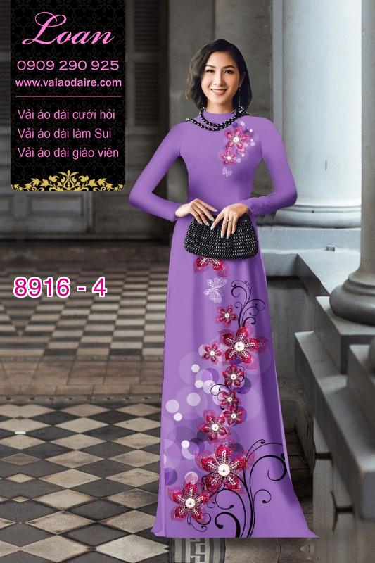 Vải áo dài hoa 3D
