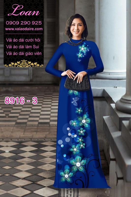 Vải áo dài hoa 3D