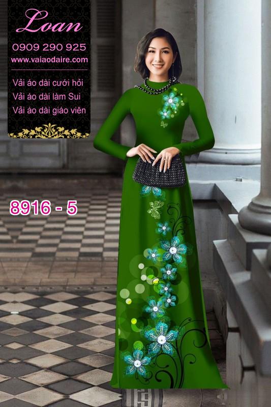 Vải áo dài hoa 3D
