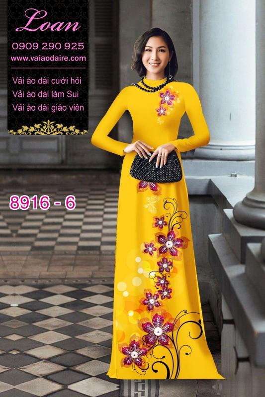 Vải áo dài hoa 3D