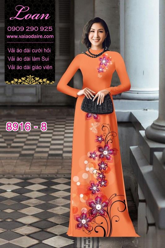 Vải áo dài hoa 3D