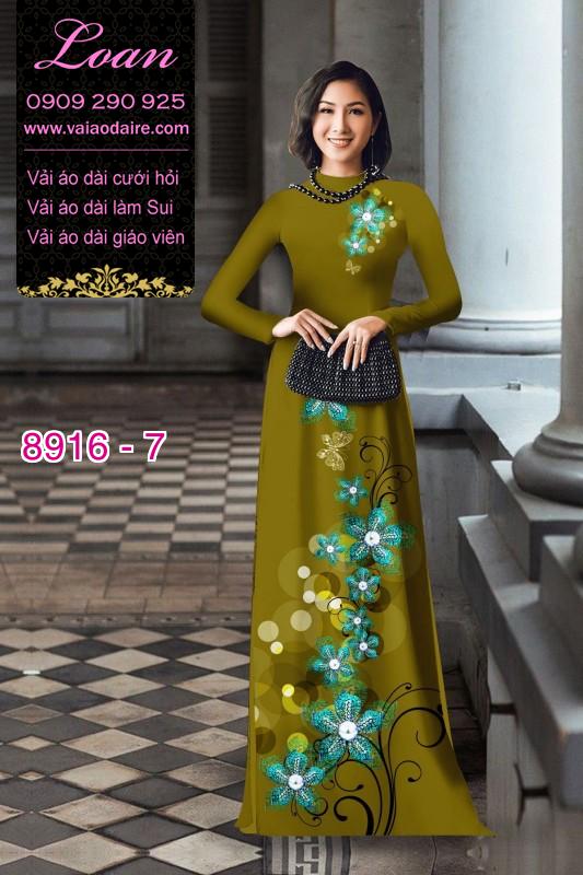Vải áo dài hoa 3D