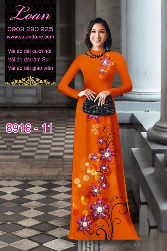 Vải áo dài hoa 3D