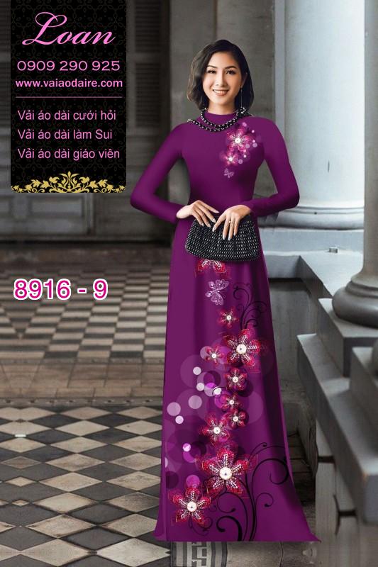 Vải áo dài hoa 3D