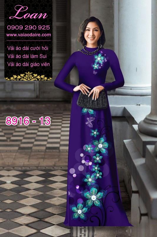 Vải áo dài hoa 3D