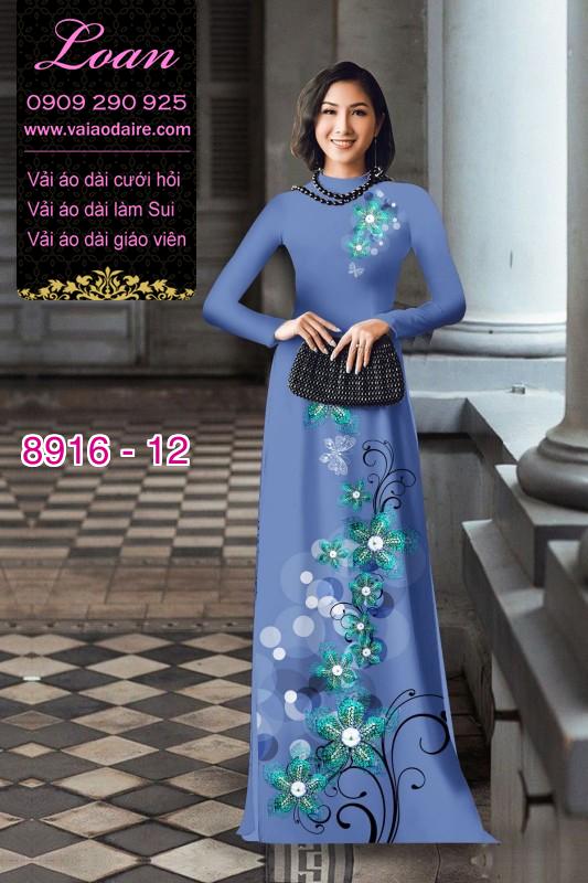Vải áo dài hoa 3D
