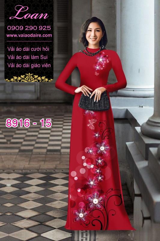 Vải áo dài hoa 3D